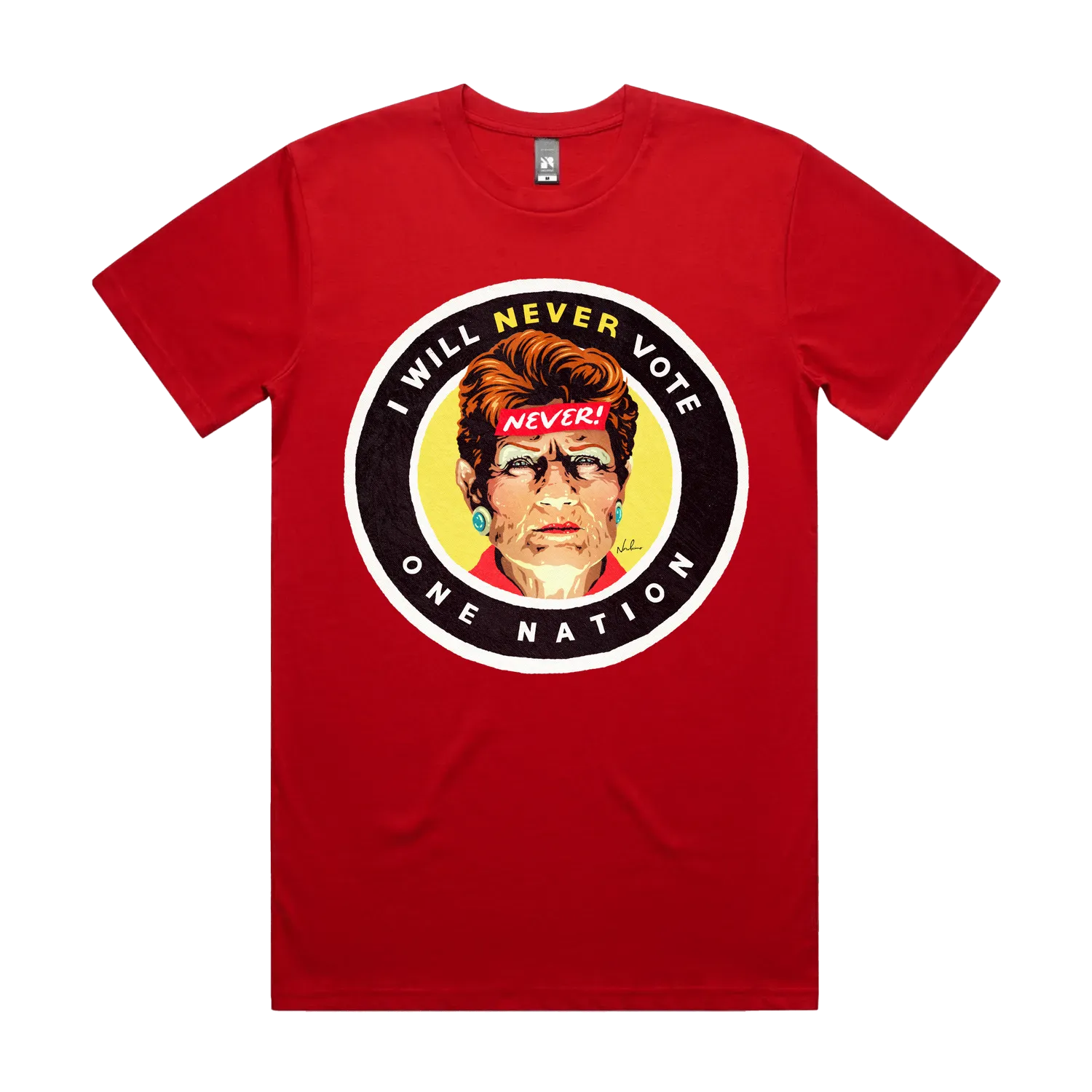 Red front flat lay