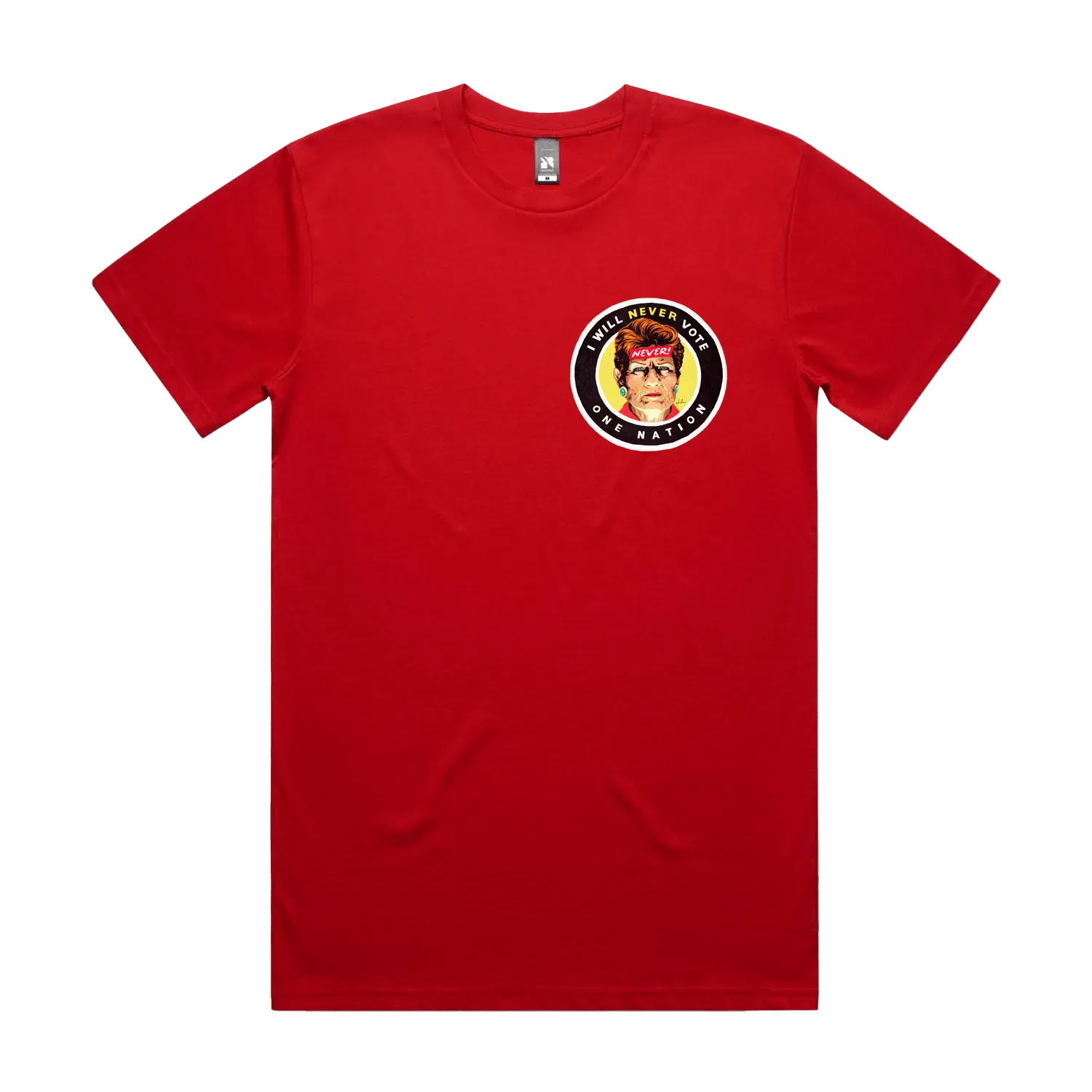 Red front flat lay